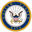 United States Navy emblem with eagle design.