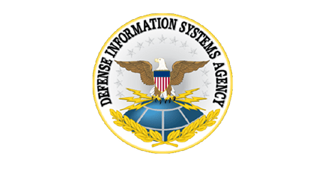Defense Information Systems Agency logo on black.