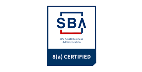 SBA 8(a) certification badge with agency name