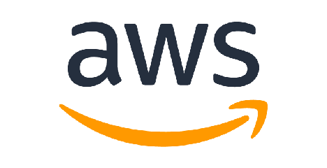 Amazon Web Services (AWS) logo with orange smile design.