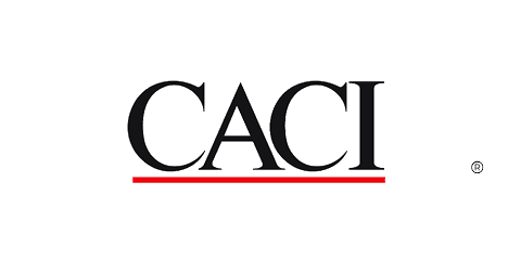 Close-up of 'CACI' text with a red underline on gray background.