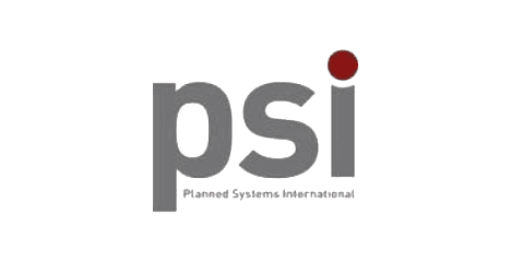 Logo with 'psi' and a red dot above 'i'.