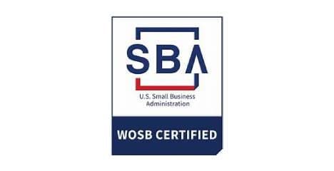 Logo of SBA WOSB certified program for women-owned small businesses.